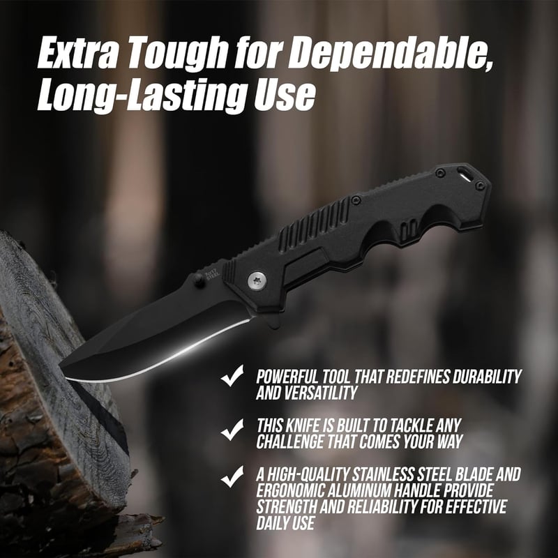 EDC Folding Knife: Stainless Steel Blade, Multi-Tool
