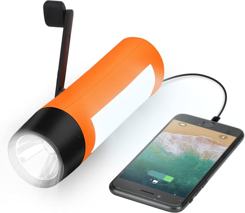 Emergency Hand Crank Flashlight & USB Charger – Rechargeable
