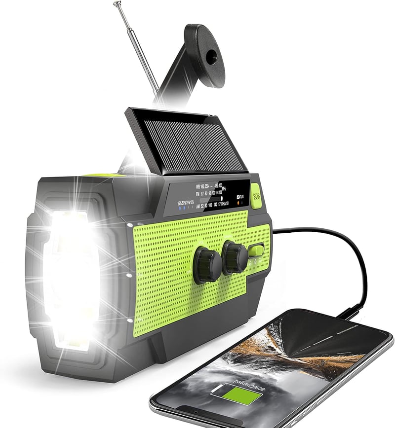 Emergency Solar Crank Radio with Flashlight & Phone Charger