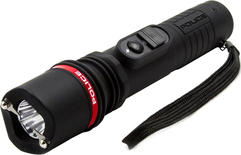 Rechargeable Black Stun Gun with LED Flashlight