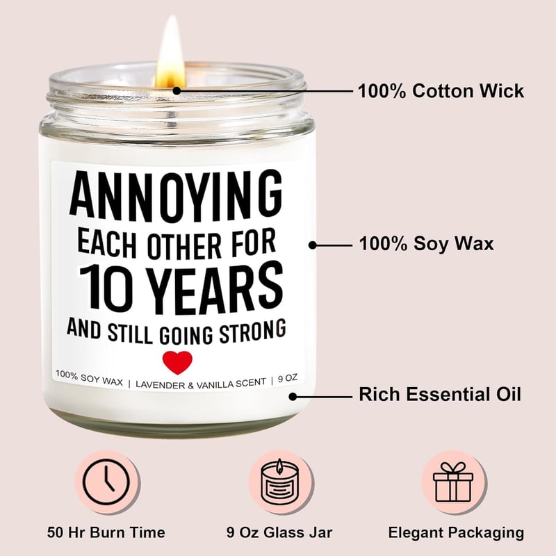 10th Anniversary Scented Candle, 9 oz