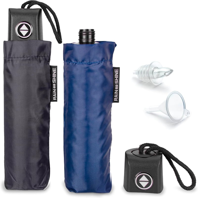 Hidden Flask Umbrella Set (2-Pack, 24 oz) for Travel & Events