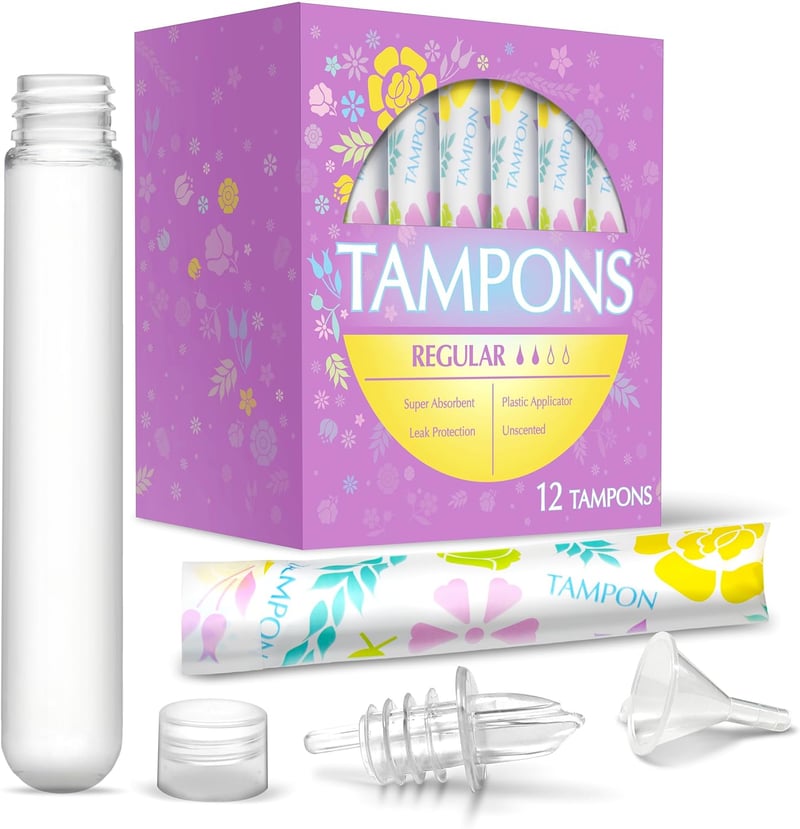 Hidden Tampon Flasks for Women, 12-Pack (18 oz Total)