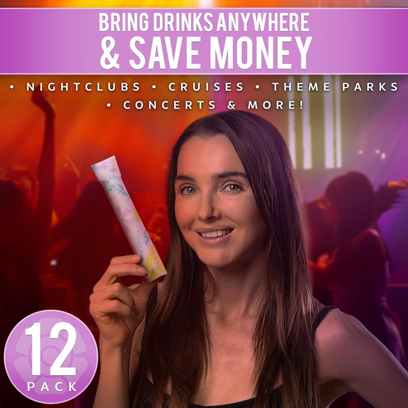 Hidden Tampon Flasks for Women, 12-Pack (18 oz Total)