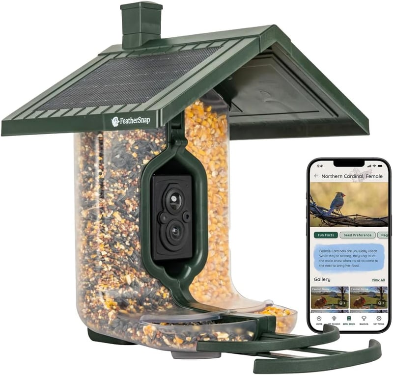 Solar-Powered Smart Bird Feeder with Dual Chambers for Birdwatchers