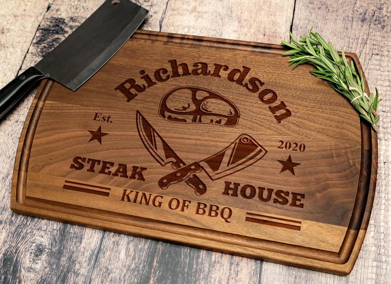 Father's Day Personalized Cutting Board for BBQ Lovers