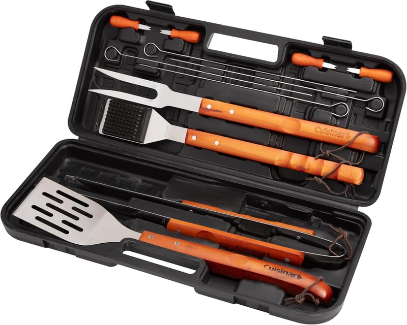 13-Piece BBQ Grill Tool Set with Case – Stainless Steel Utensils