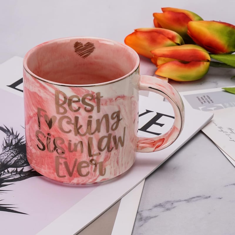 Sister-In-Law Pink Marble Coffee Mug, 11.5oz