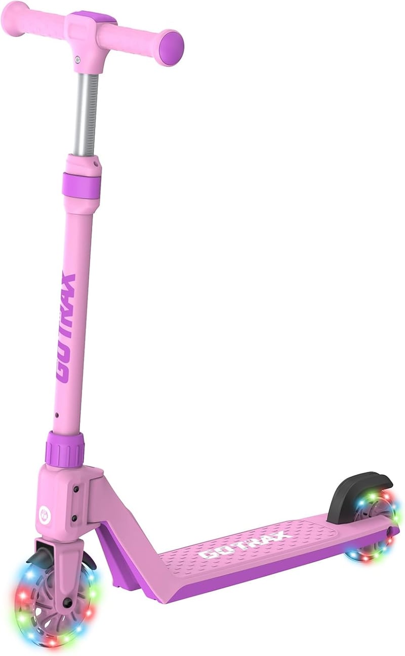 Kids' Kick Scooter with LED Wheels, Adjustable Handlebars