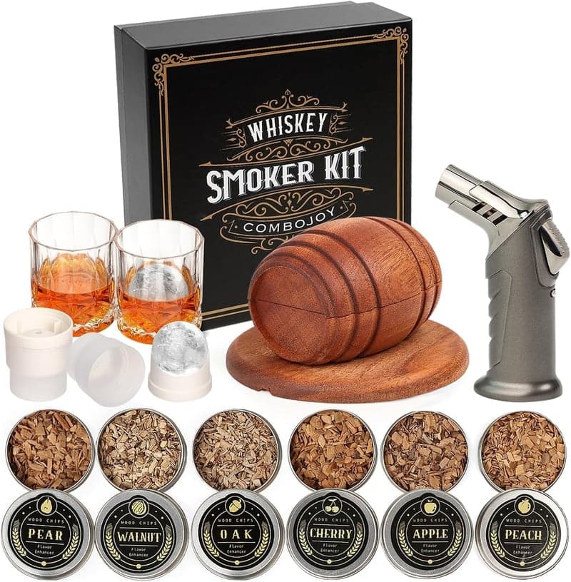 Birthday Whiskey Smoker Kit for Men with Torch & Glasses