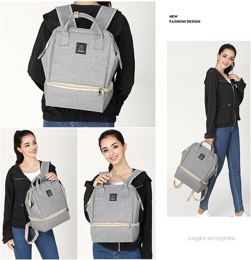 Breast Pump Backpack with Cooler & USB Port for Moms, Grey
