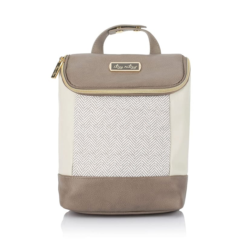 Insulated Bottle Bag for 3 Bottles, Vanilla Latte with Ice Pack Pocket