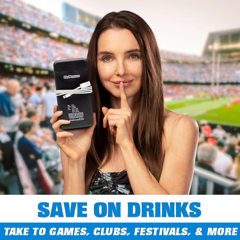 Power Bank Flask 8 oz for Beaches & Events