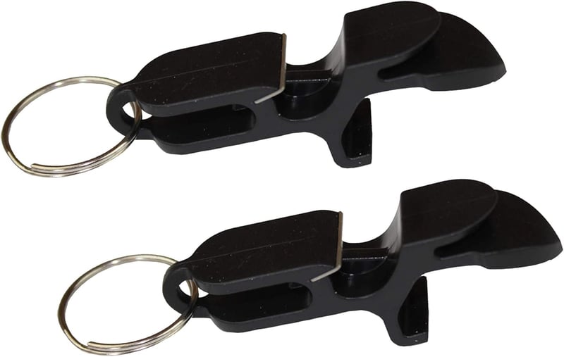 Party Shotgun Tool Bottle Opener Keychain, 2-Pack Black