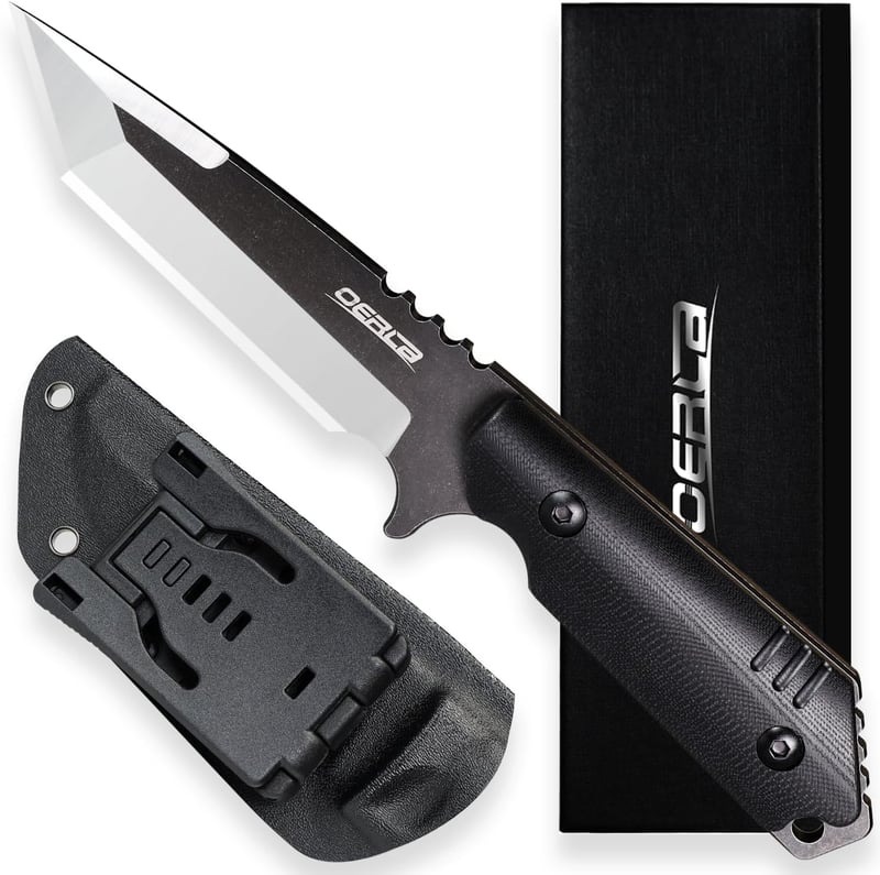 Tactical Survival Knife with Kydex Sheath