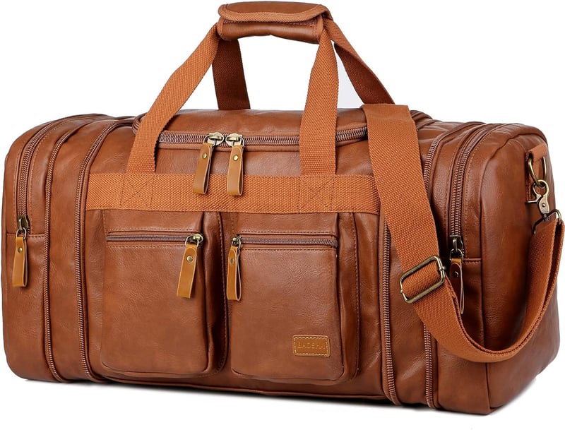 Vegan Leather Weekender Duffel Bag for Men & Women