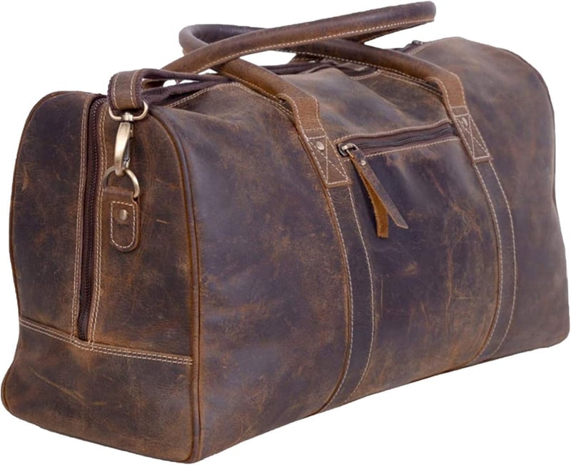 Leather Travel Duffel for Men & Women