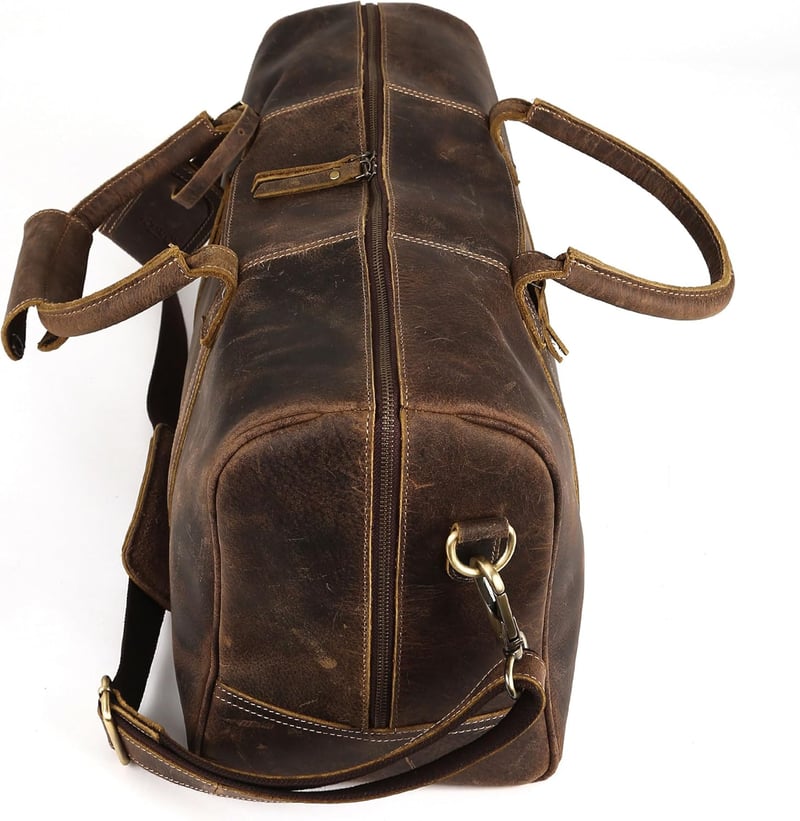 Leather Travel Duffel for Men & Women