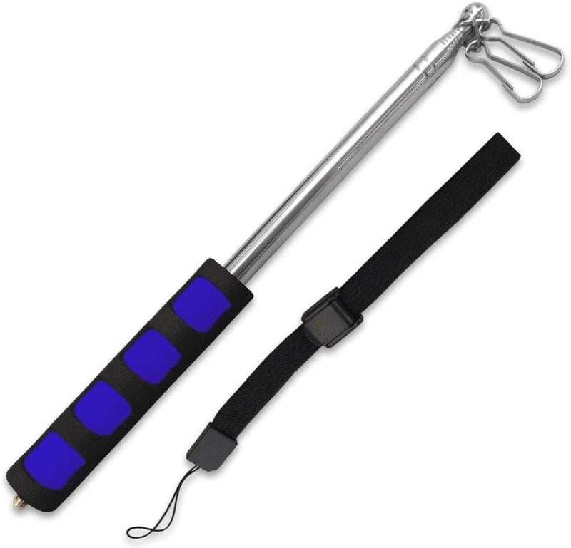 Retractable Blue Handheld Pole for Events & Travel