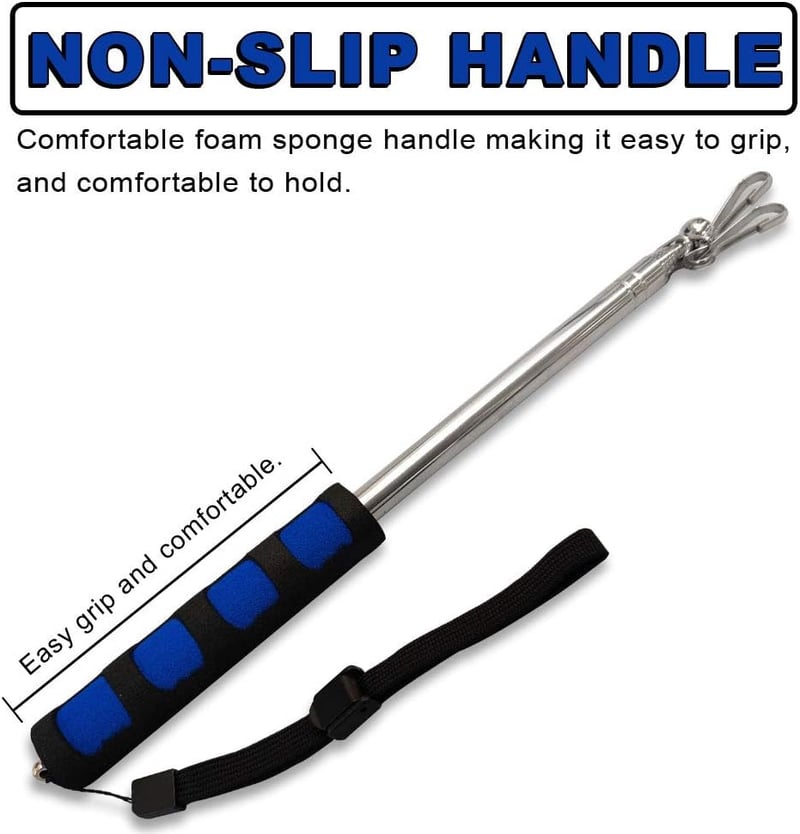 Retractable Blue Handheld Pole for Events & Travel