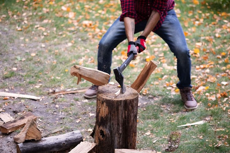 Log Splitting Maul Axe - Rust-Resistant Steel & Fiberglass Handle