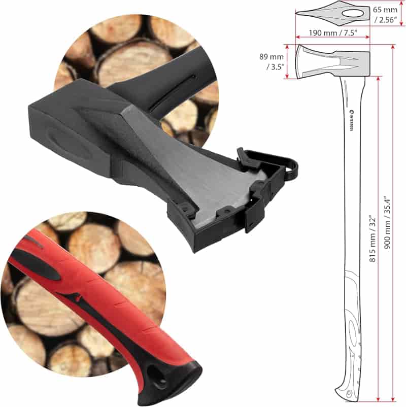 Wood Splitting & Felling Axe Set with Fiberglass Handles