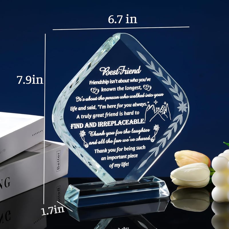 Birthday Crystal Plaque Gift for Women Friends