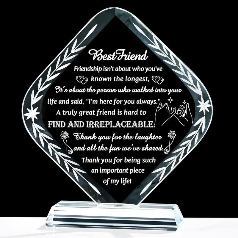 Birthday Crystal Plaque Gift for Women Friends