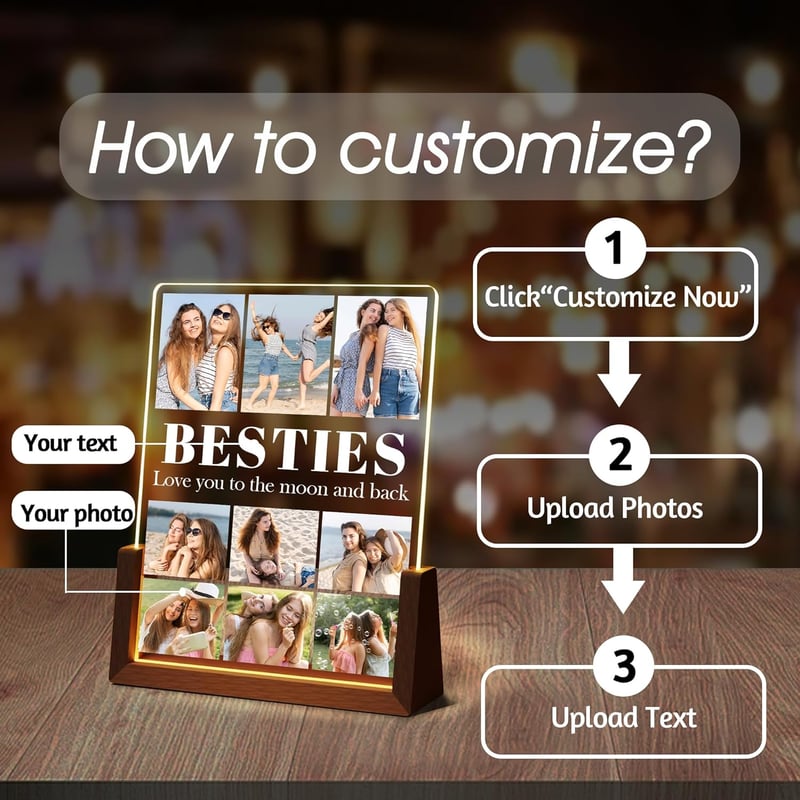 Personalized Friendship LED Picture Frame for Women