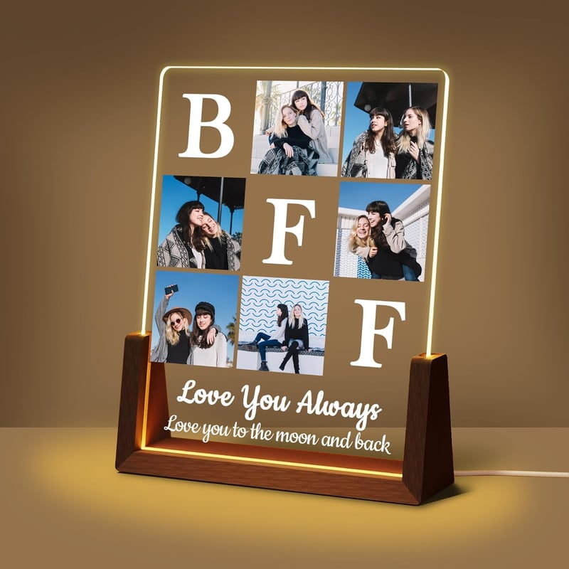 Birthday Custom Acrylic Plaque Frame with Night Light