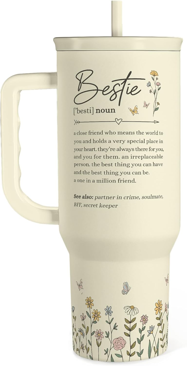 Best Friend 40oz Tumbler with Handle & Straw - Friendship Gift