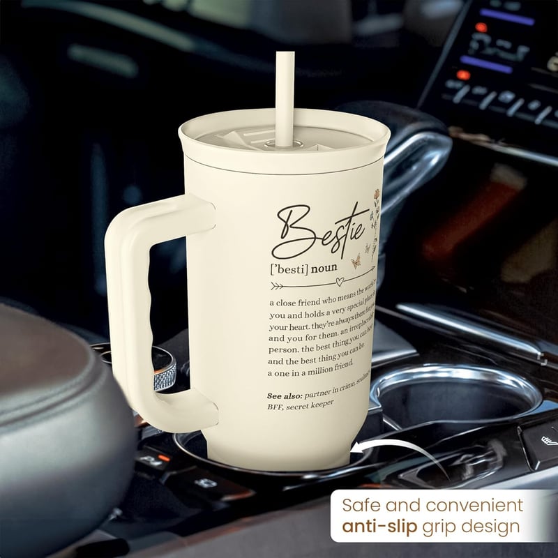 Best Friend 40oz Tumbler with Handle & Straw - Friendship Gift
