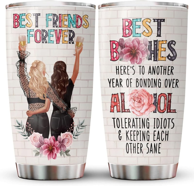 Best Friend 20oz Insulated Tumbler with Lid – Birthday Gift