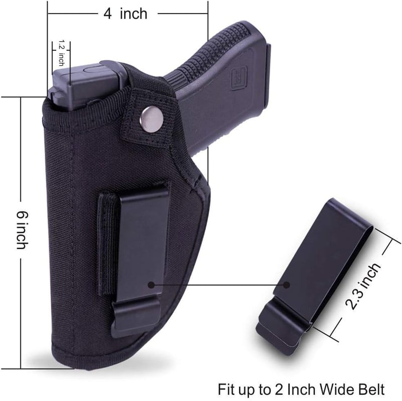 Universal Concealed Carry Holster, IWB for Handguns, Black