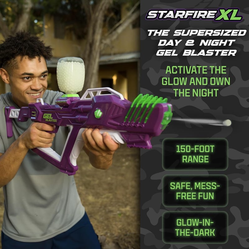 Glow-in-The-Dark Gel Blaster XL with Adjustable FPS, Ages 14+