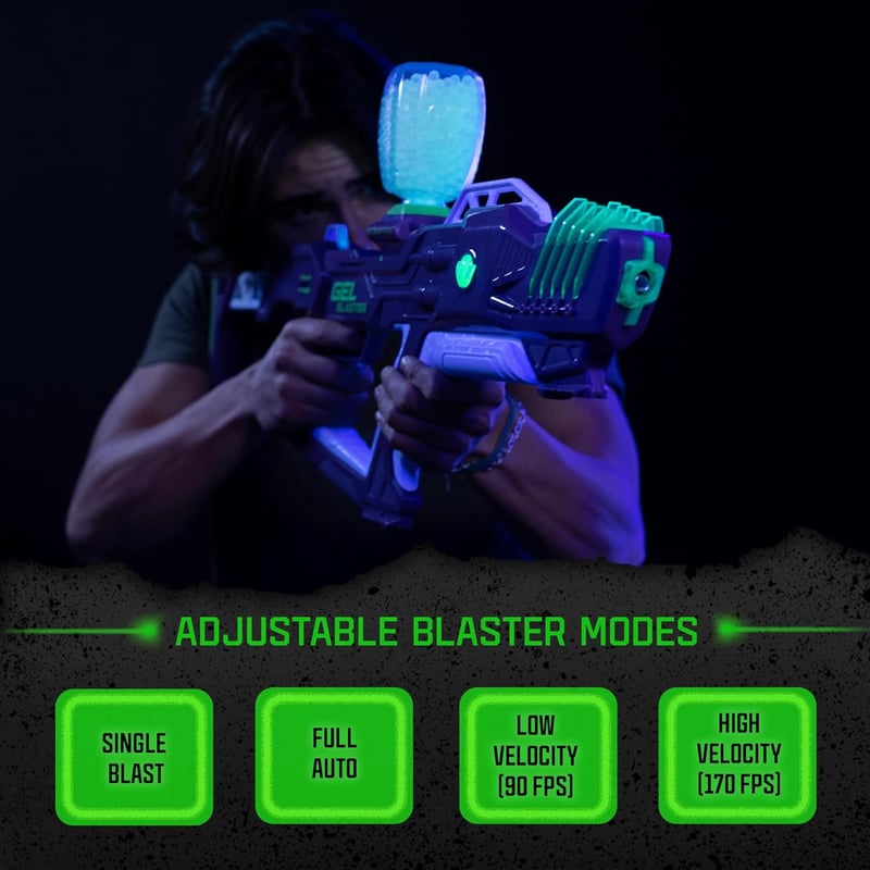 Glow-in-The-Dark Gel Blaster XL with Adjustable FPS, Ages 14+