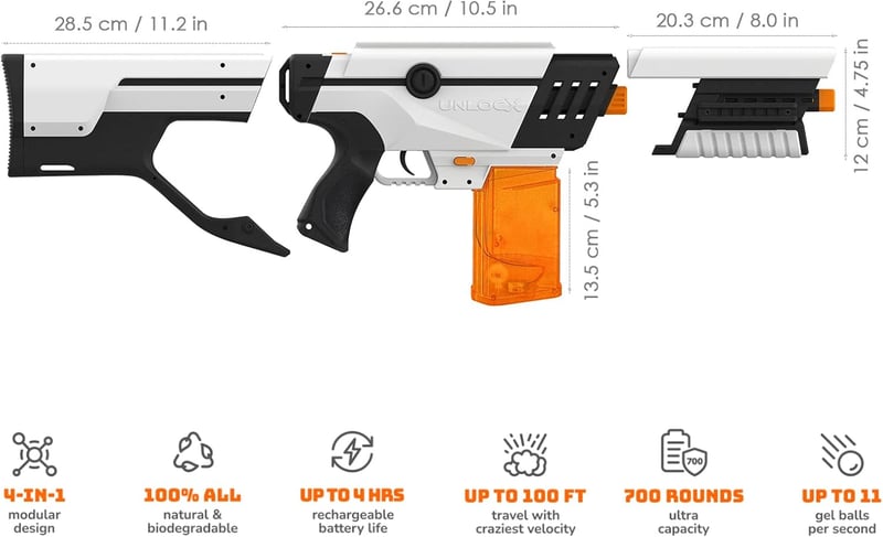 Electric Gel Ball Blaster - Automatic, Long Range, Eco-Friendly Bullets