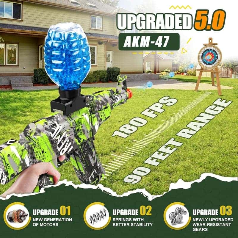 Electric Gel Ball Blaster AKM-47 Toy Gun for Adults, Ages 14+