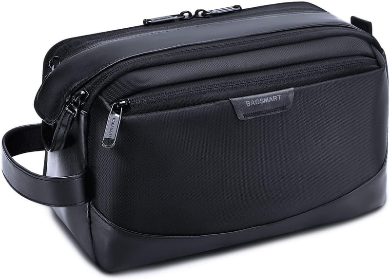 Men's Black Travel Toiletry Bag - Water-Resistant Organizer