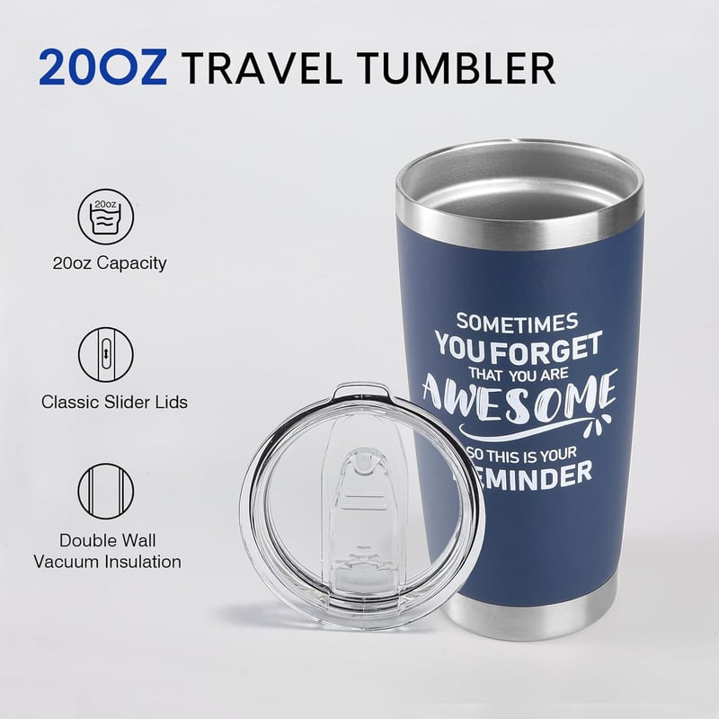 Birthday Gift for Men – Navy Blue 20oz Inspirational Tumbler