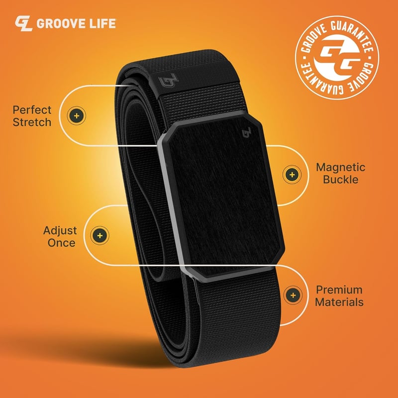 Men's Stretch Nylon Belt with Magnetic Buckle