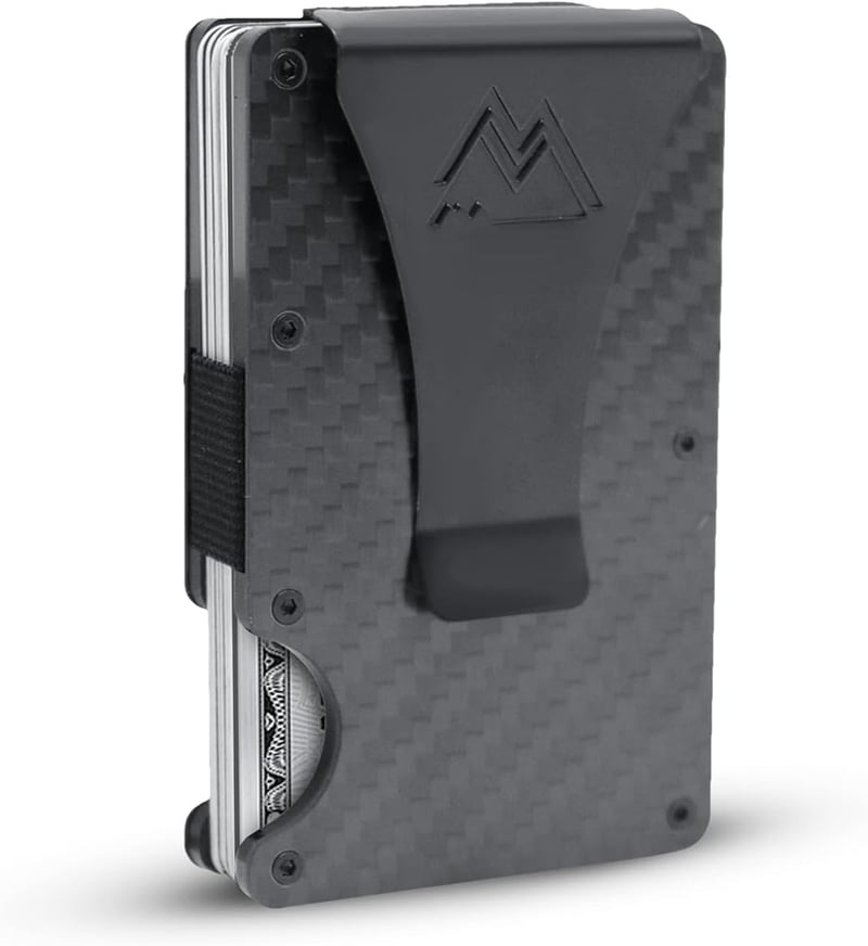 Minimalist RFID Wallet with Money Clip – Matte Carbon Fiber