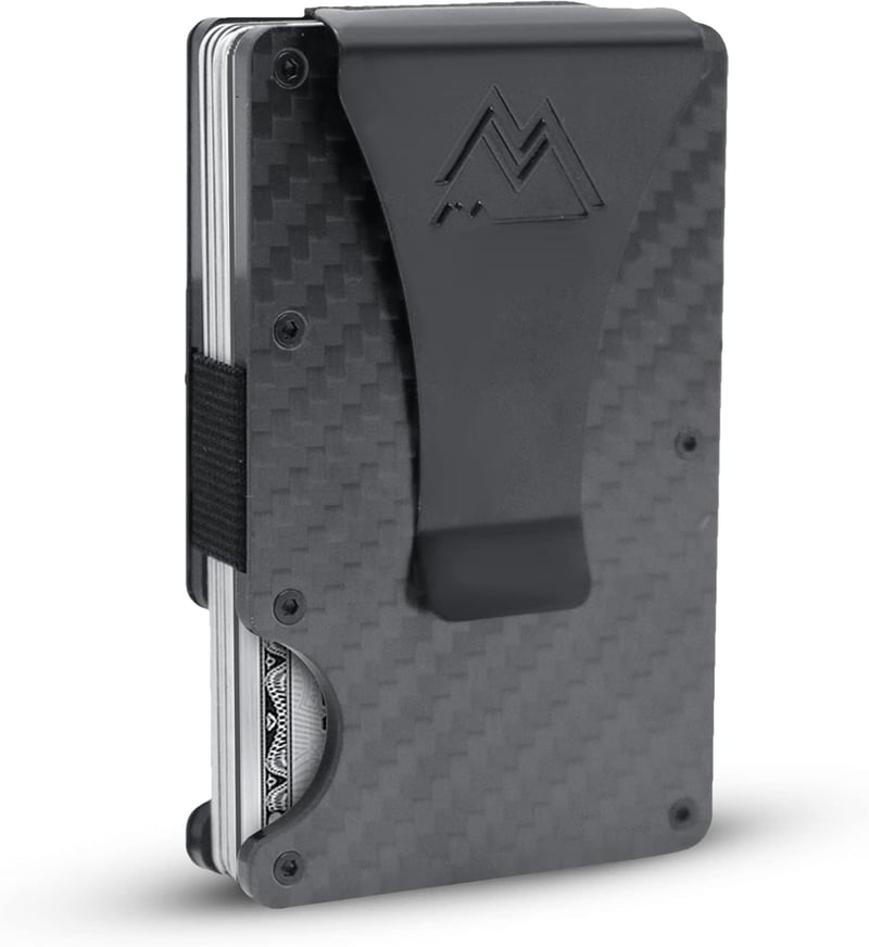 Minimalist RFID Wallet with Money Clip – Matte Carbon Fiber