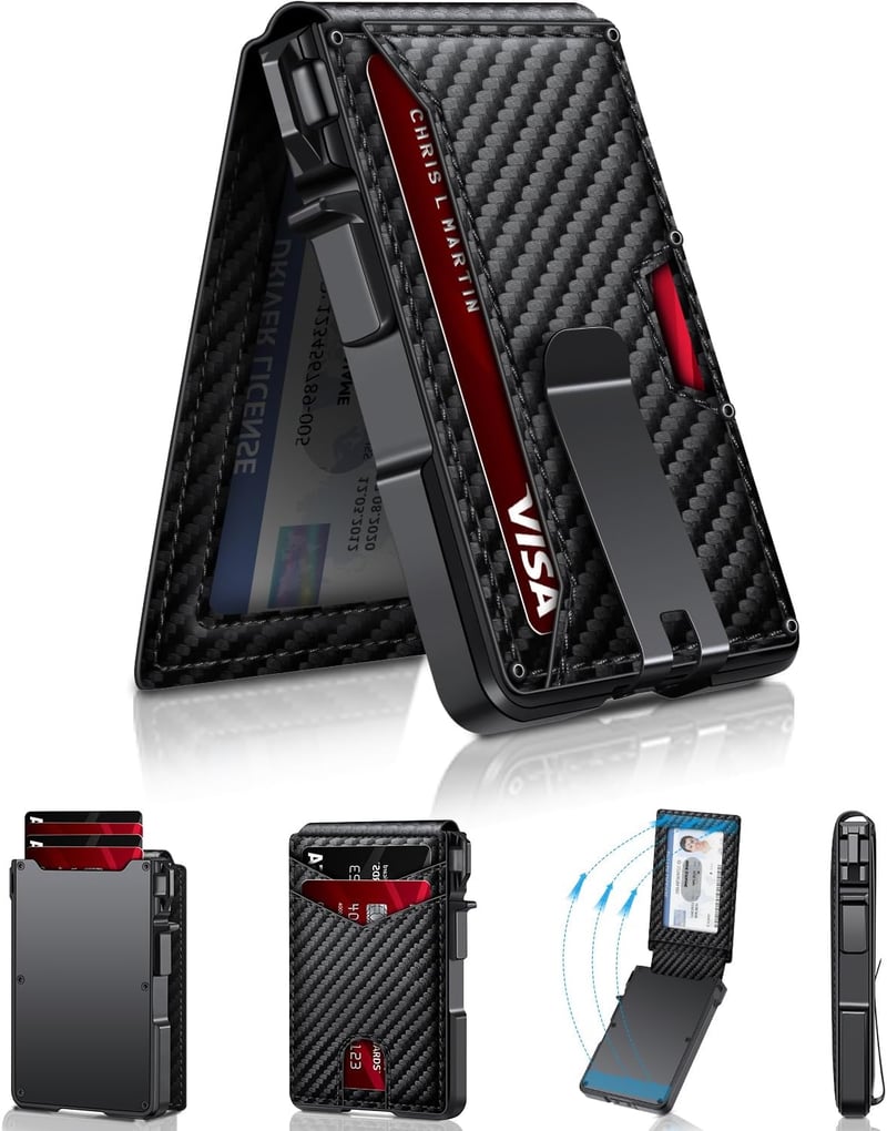 Slim RFID Blocking Wallet for Men with Money Clip & Card Holder