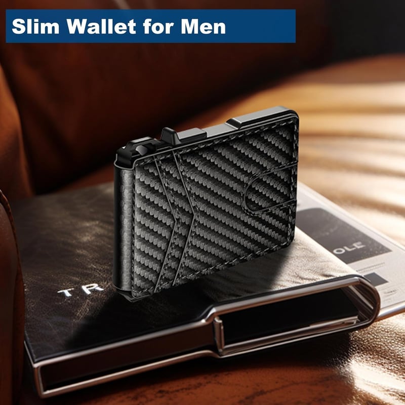 Slim RFID Blocking Wallet for Men with Money Clip & Card Holder