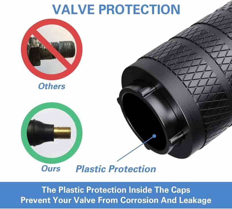 Black Aluminum Tire Valve Caps - Universal Set of 4