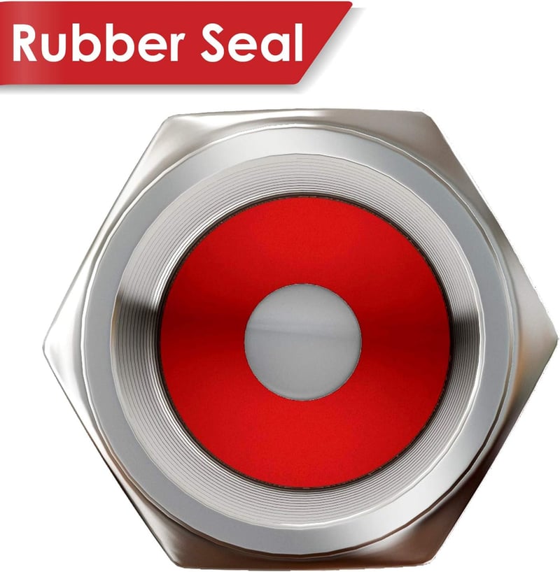Universal Silver Aluminum Tire Valve Caps - Hexagon Design