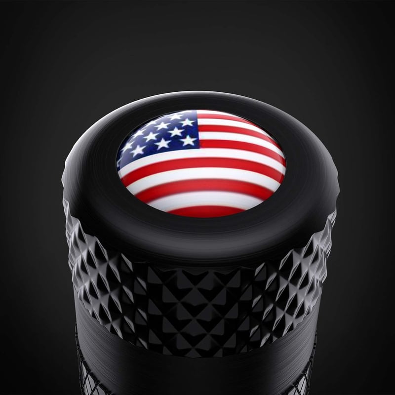 American Flag Valve Stem Caps, Aluminum, 4-Pack