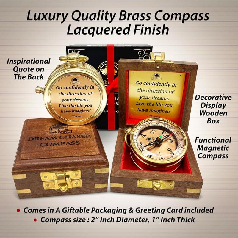 2025 Graduation Compass Gift in Wooden Box with Card – Boys & Girls