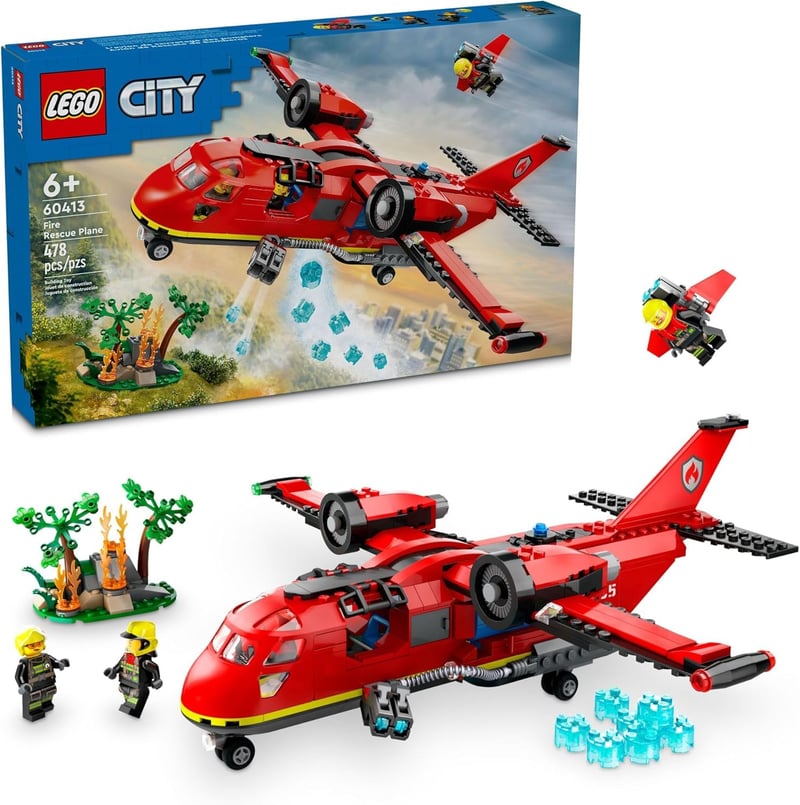 Birthday Gift: LEGO Fire Rescue Plane with Minifigures, Ages 6+
